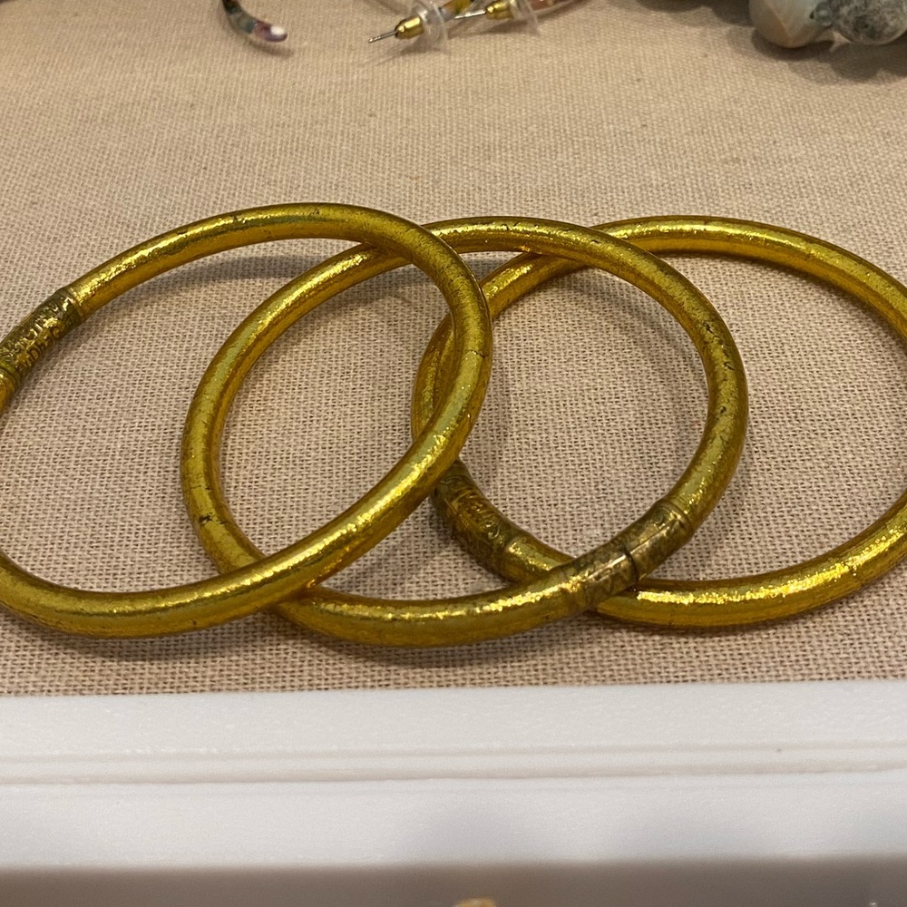 BUDHAGIRL All weather bangles gold med
